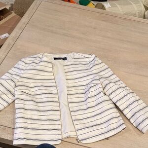 The Limited Black and White Striped Blazer